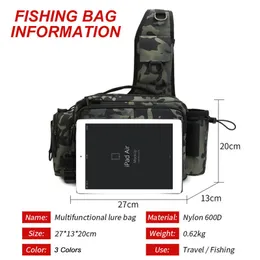 Multifunctional Fishing Tackle Bags Single Shoulder Crossbody Waist Pack Fish Lures Gear Utility Storage X232G 220216207F