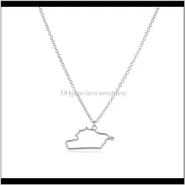 & Pendants Drop Delivery 2021 10Pcs Outline Asian Country Map Syria Necklace Syrian Arab Republic Continent Pendant Chain Necklaces Hometown