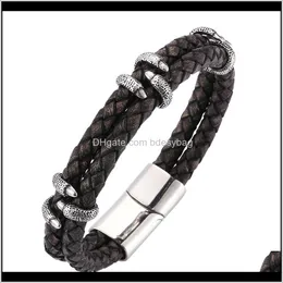 Cuff Jewelryleather Bracelet Men/Vintage/Retro/Braided/Genuine Leather Bangles Homme Femme Mens Bracelets Handmade Jewelry Pulseras Drop Deli