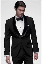 Unik design manliga kostymer sjal lapel groomsman tuxedos män bröllop kostymer (jacka + byxor + slips) x0909