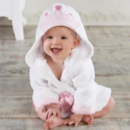 Prenses taç çocuk banyo havlusu yenidoğan battaniyeleri bebek kız bornoz kapüşonlu banyo havlusu bebek sayfaları terry pijama ceket 210413