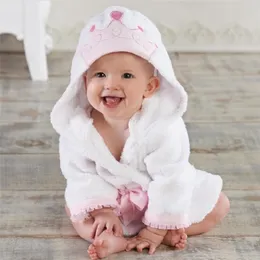 Princess Crown Children Bath Towel Newborn Blankets Baby Girl Bathrobe Hooded Bath Towels baby stuff Terry Pajamas Coat 210413