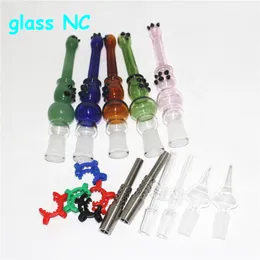 glas bong hookah kits med tips olja brännare bongs rökning vattenrör dab straw pipes quartz banger nagel