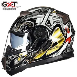 Nowy GXT 160 Flip Up Motorcycle Double Lense Full Face Helmet Casco Racing Capacete