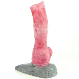 Nxy dildos dongs yocy colorador forma de perro gigante para hombres copa succión fantasía juguete sexuell färg carne crudo tapón anal 0108