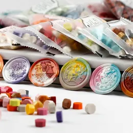 100pcs multicolor octagon frimärken lacre vax vintage tablett piller pärlor för kuvert bröllop sälar gammal tätning