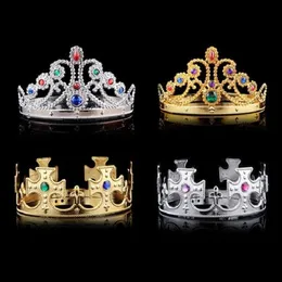 4 stili Natale ragazza ragazzo Cosplay Re e Queen fasce per capelli con cristalli oro argento bambini Cosplay di Natale Capelli corona