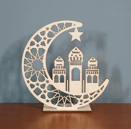 Set Da 6 Decorazioni Sospese In Legno Per Ramadan Con Luna E Stella - Fai Da Te E Atmosfera Festosa