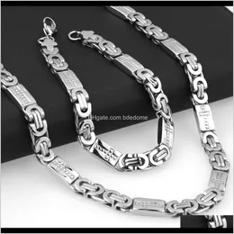 Pendant Necklaces Pendants Cross Pattern Boutique Fashion Jewelry Stainless Titanium Steel Necklace add Bracelet Set Efdpr