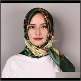 Wraps Hats, & Gloves Aessoriessatin Silk Scarf Head Fashion Foulard Soie Hijab Big Square Women Scarves Shawl For Ladies 90*90Cm Handkerchief