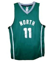 Custom Retro Trae Young # 11 North High School Basketball Jersey Steiked Groen Size S-4XL Elke naam en nummer Topkwaliteit Jerseys