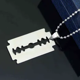 Dongsheng Fashion Silver Color Stainless Steel Razor Blades Pendant Necklaces Men Jewelry Male Shaver Shape Necklace -30