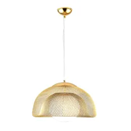 Grid ljuskronor Snygga ljushängsmycke Lampor Post-Modern Nordic Wind Corridor Lighting Designer Smidesjärn Hall Lights Metal Net Chandelier Gold Chrome 40cm 30cm