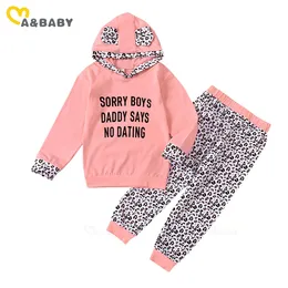 6M-5Y Infant Toddler Kid Girls Clothes Set Cute Ear Leopard Camo Hooded Tops + Pants Autumn Outfits Children Costumes 210515