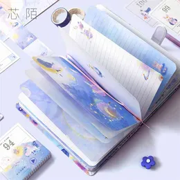 13x19cm Little Prince Fairy Tail Beautiful Notebook Colored Pages Students Gift Lovely Diary Planner Agenda 210611