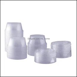 Disposable Cups & Sts Kitchen Supplies Kitchen, Dining Bar Home Garden 3.4 Oz Plastic Portion With Lids A0629 Drop Delivery 2021 Xub