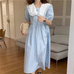 Vintage Sweet Casual Prom Princess High Waist Dresses Girls Summer Fashion Femme All Match Vestidos 210525