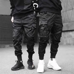 Spodnie Techwear Multi-Pock Block Black Cargo Mężczyźni Streetwear Harem Joggers Harajuku Spodnie Harajuku Spodnie Harajuku 210715