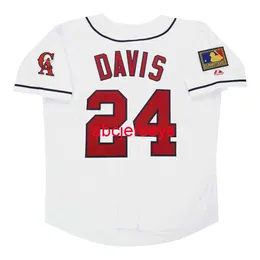 Stitched Custom Chili Davis 1994 Home White Jersey w/ 125th Patch ADD NAME NUMMER BASEBALL JERSEY