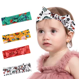 24 pc / lote impresso miúdos flor headband recém-nascido criança nó arcos cabeça envoltórios bebê meninas xadrez arco headband presentes adereços headwear