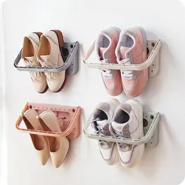 Clothing & Wardrobe Storage Suction Cup Simple Folding Shoe Rack Household Dormitory Free Punch Slippers Bathroom Wall Hanging