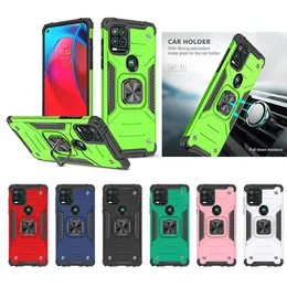 Para Motorola Moto G Stylus 2021 5G Cases E7 G8 G9 Power Play Mais Rápido LG Velvct Style7 Stylo6 K92 Celular Caixa com Kickstand Anel Carro Magnético TPU Hard PC ShockBroof