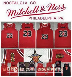 새로운 저렴한 유니폼 Michael Retro 23 Jersey 23 Michael JD Mitchell Ness 85 빈티지 Finais 농구 유니폼 흑백 클래식 S-2XL