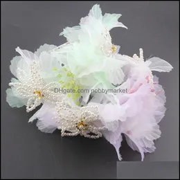 Opaski na głowę Biżuteria Moda Prosta Koronki Kwiat Kwiat Pearl Eleganckie Ladies Street Travel Hoop Bride Aessories Drop Dostawa 2021 CN1BS