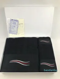 Retângulo carta de praia Toalha de praia ioga esporte toalhas de banho de algodão clássico marca 6 cores toweling conjuntos com caixa de presente