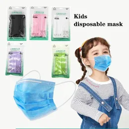 DHL Free Delivery Kids Disposable Face Mask with Elastic Ear Loop 3 Ply Breathable for Blocking Dust Air Anti-Pollution Masks