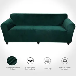 Velvet soffa täcker elastisk funda för vardagsrum hörn soffa l-formad soffa slipcover housse canape dangle 210723