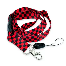 "Red/Black Checker/plaid"Lanyard Key chain Necklace Cell Phone Badge Holder Keys ID Neck Straps 12pcs/lot keychain