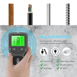 Leitores de código Digitam ferramentas 5 em 1 Scanner de parede Focalizadores de detector elétrico com exibição de LCD digital multifuncional para madeira de arame de arame de madeira pino