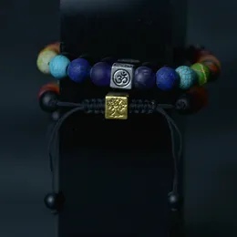 Srebrne złote drzewo życia kamień naturalny 7 joga czakra bransoletka bransoletka Boletka Budda biżuteria modowa dla kobiet Prezent