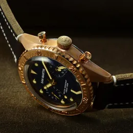디자이너 시계 청동 손목 시계 마틴 65 개의 자동 다이빙 시계 스위스 크로노 그래프 저항성 레트로 골동품 손목 시계