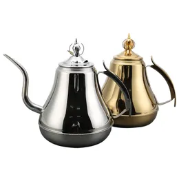 1.2L/1.8L Turkish Coffee Pot Magic Crown Kettle Durable Stainless Steel Moka Teapot With Strainer 210423