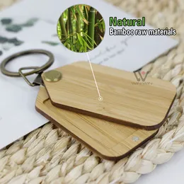 Fashion Luxury Photo Frame Keyring Creative Flip Wood Keychain Straps Blank Magnetic Walnut Keychains