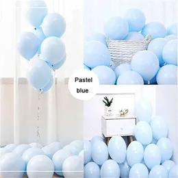 60pcs Party Pastel Blue Balloons Macaron Candy Colored Latex Balloons for Birthday Wedding Engagement Anniversary Christmas 210626