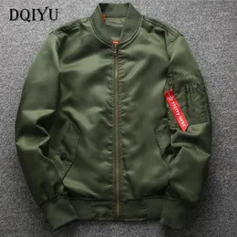 Vår Höst Flygjacka Mode Män Tunn Kappa Fat Man Bomber Army Green 6XL