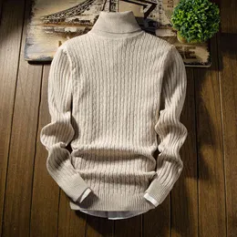 Stresping sweter Męskie Turtleneck Dzianiny Ciepłe Casual Swetry Mężczyźni Oversized Ribbed Hem Płaszcz Zimowa Odzież Z Długim Rękawiem Dzianiny 210524