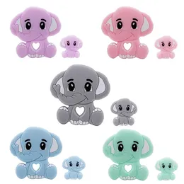 Låt oss göra 5pc / 10pcs BPA Free Animal Silicone Teethers Elephant Baby Tanding Produkt Mat Kvalitet Tiny Rod Shower Gifts Cartoon 211106