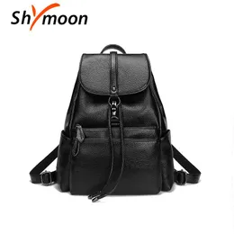 Outdoor Bags SHYMOON Women Anti-theft Backpacks Ladies Fashion Water Proof Backpack For Travel Leather Mochila School Girls 1865