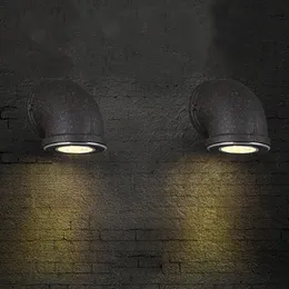 벽 램프 로프트 증기 펑크 철고 레트로 녹 / 검은 물관 램프 4W 거실 침실 바 욕실 카페를위한 4W LED 스콘 라이트