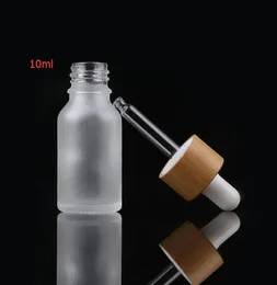 15ml 20ml Bamboo Cap Frosted Glass Dropper Bottle Liquid Reagent Pipette Bottles Eye Aromatherapy Essential Oils Perfumes2890