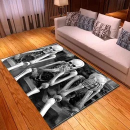 Интересные черепа 3D напечатанные ковры для гостиной спальня декор ковров мягкий фланель домашний этаж коврик для хэллоуин партийная зона коврики 210626