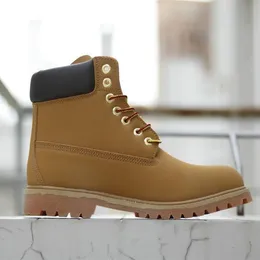 Män Kvinnor Klassiska Gula Stövlar Vattentät Casual Ankel Boot High Cut Snow Vandring Sport Trainer Skor Sneakers