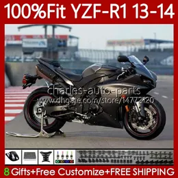 100% passform OEM Fairings för Yamaha YZF-R1 YZF R 1 1000 CC YZFR1 13 14 MOTO Bodywork Titanium 94NO.64 YZF R1 1000cc YZF1000 2013 2014 YZF-1000 2013-2014 Injektionsformkropp
