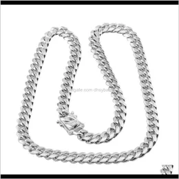 Ketten Anhänger Drop Lieferung 2021 Hohe Qualität Miami Cuban Link Kette Halskette Männer Hip Hop Gold Silber Edelstahl Schmuck Halsketten D1H