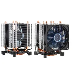 3 pinos quatro tubos de cobre azul backlit cpu fã de refrigeração para AMD Intel 1155 1156 - # 1