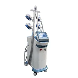 Kryoterapi Viktminskning 360 ° Multifunktion Cryo Freeze Slimming 4 Handtag Arbeta tillsammans Cryolipolys + Kavitation + RF + Lipolaser Double Chin Removal Machine